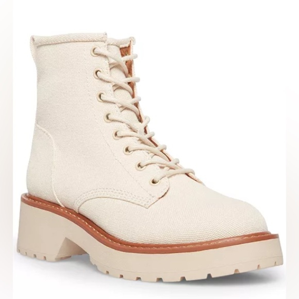 Madden Girl Carra Lace-Up Lug Sole Combat Boots